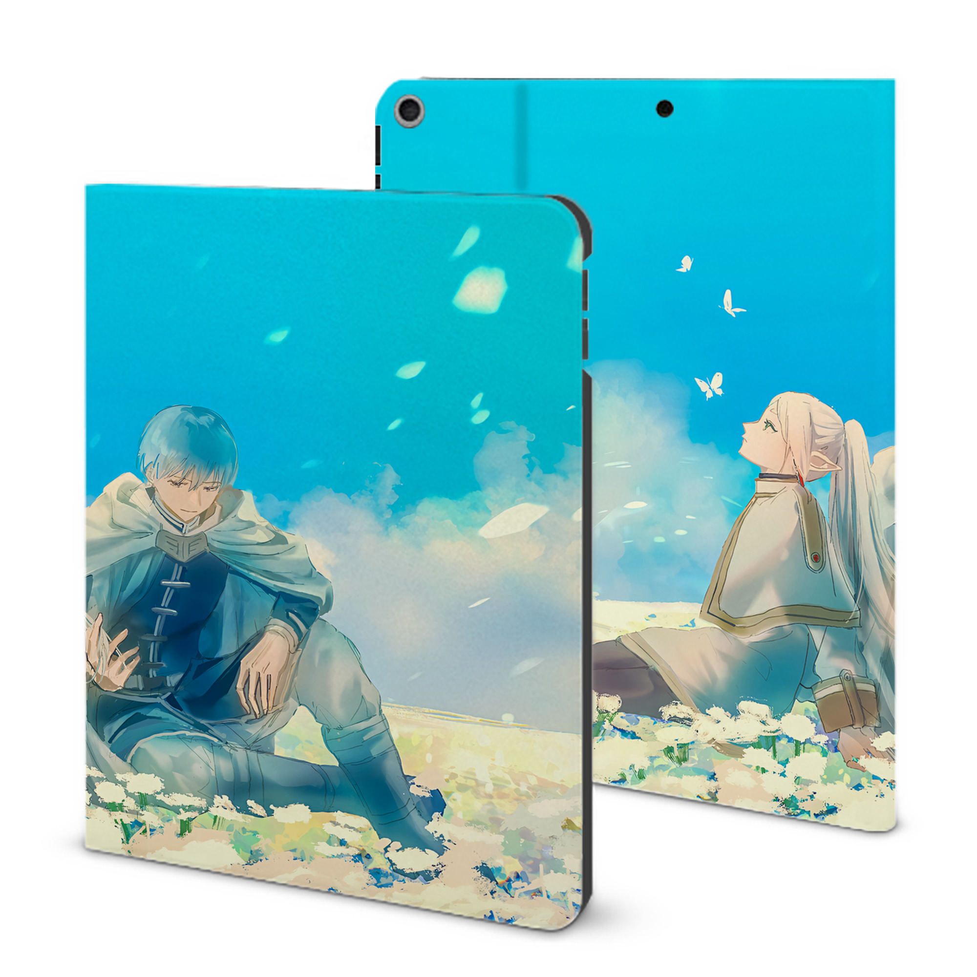 （画像用） 葬送のフリーレン Frieren IPad ケース ブック型 PUレザー TPU 耐衝撃 軽量 薄型 ペン収納なし 全面保護 IPad 各モデル対応